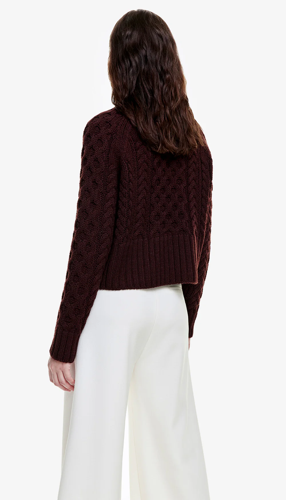 Cable-Knit Cropped Crewneck - Image 2