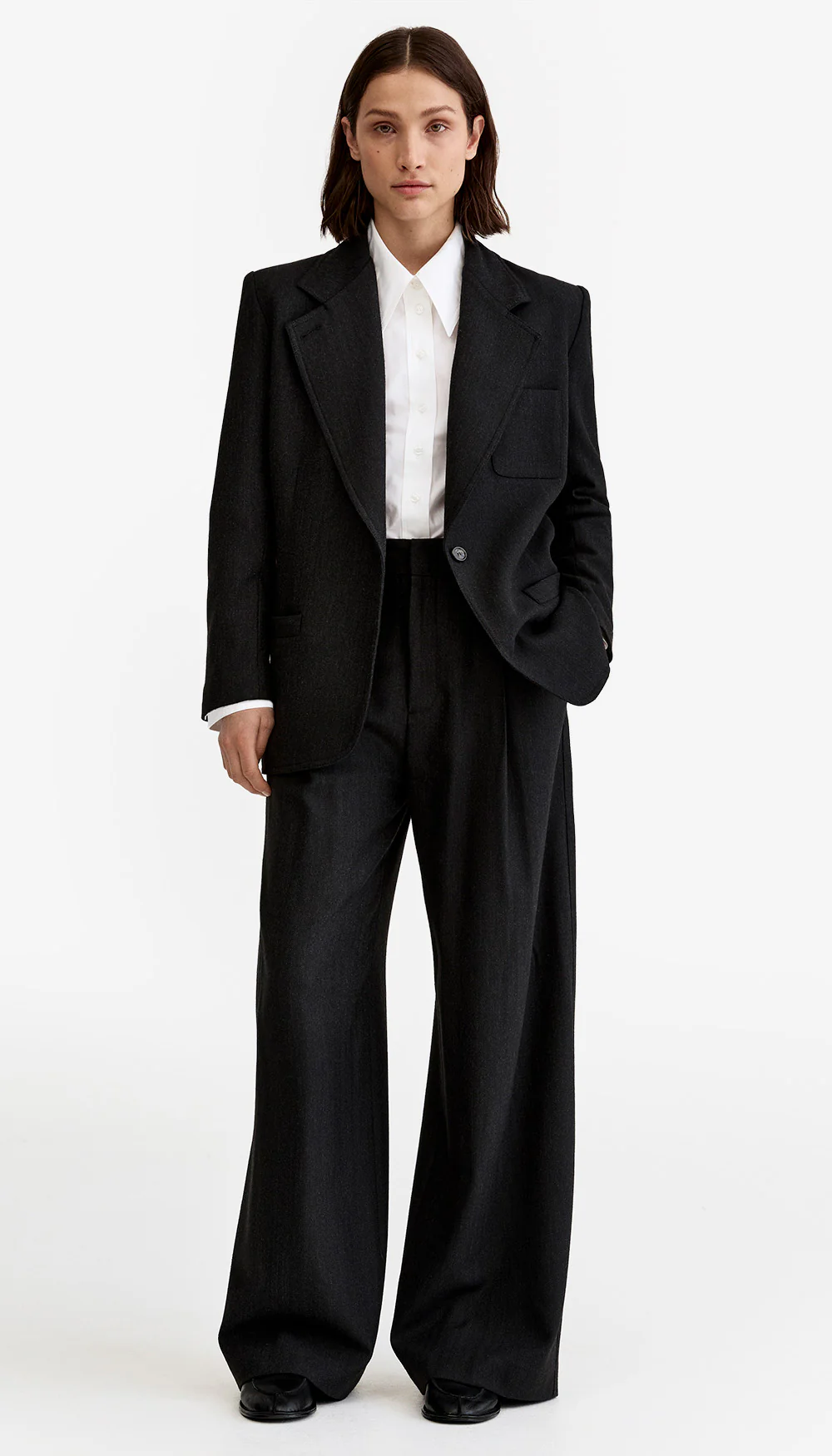 Oversized Notched Lapel Blazer - Image 2